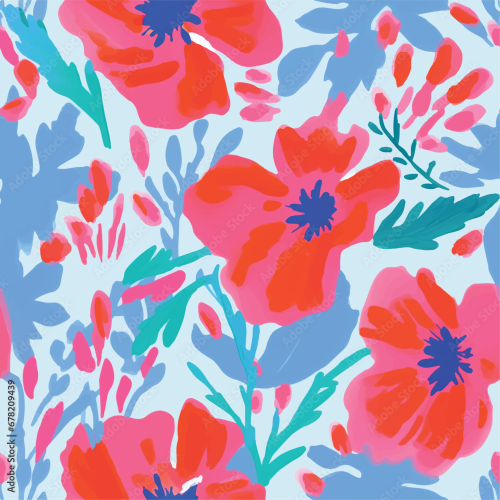 Obraz premium vintage flower pattern , seamless pattern, seamless floral pattern, seamless pattern flowers, flower pattern