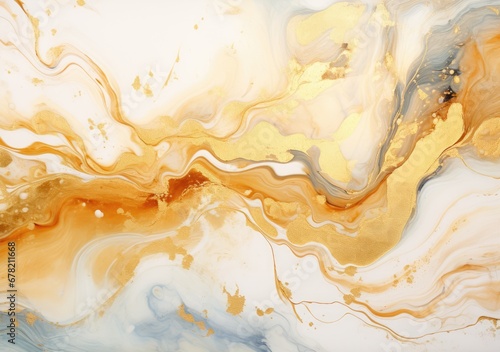 Liquid marble design abstract painting background with gold splash texture