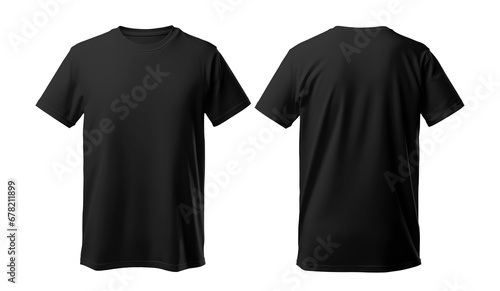 Black blank t-shirt mockup transparent PNG