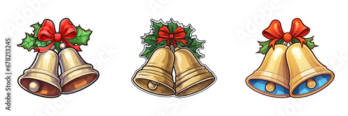 Cartoon christmas bells. Vector illustration
