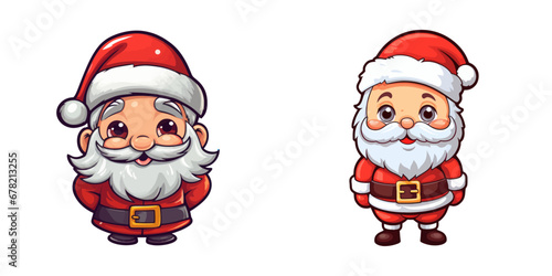 Cute cartoon santa. Vector illustration
