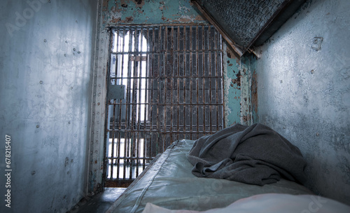 Εκτύπωση καμβά Interior of a prison cell.