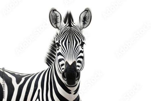 Realistic Zebra Illustration on Transparent Background, PNG, Generative Ai