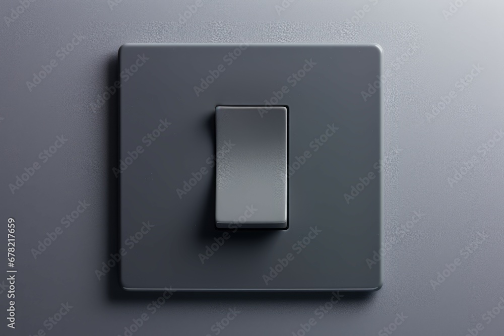 A grey background with a black light switch A grey background with a black light switch