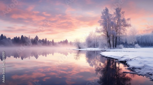  the essence of winter solstice. Showcase the tranquil natural setting with a soft, wintry landscape © JetHuynh
