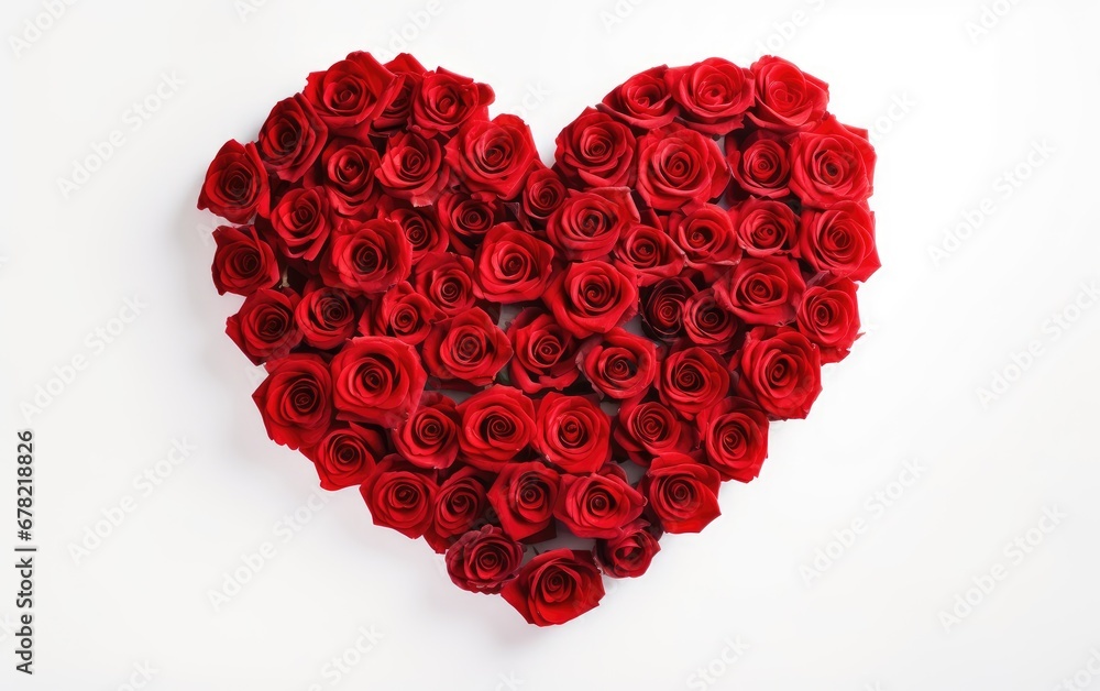 custom made wallpaper toronto digitalRed roses arranged in a heart shape on white isolated background.