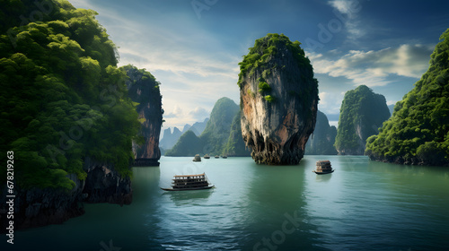 James Bond Island in Thailand - Generated by AI photo