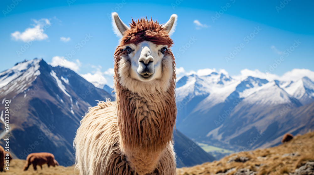 Obraz premium A close up of a llama