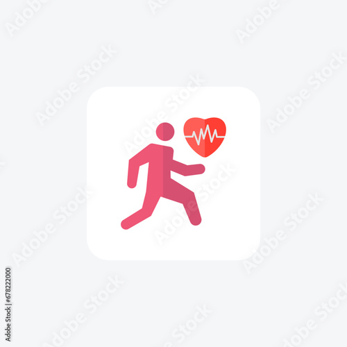   cardio, aerobic exercise,  icon  isolated on white background vector illustration Pixel perfect

