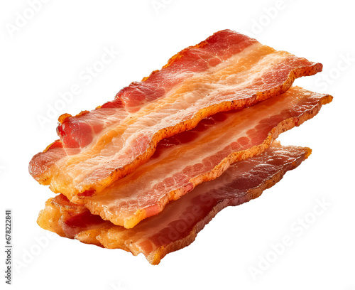 slice of bacon isolated on a transparent background