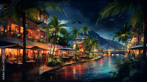 Night Life of Phuket  Thailand - Generated by AI