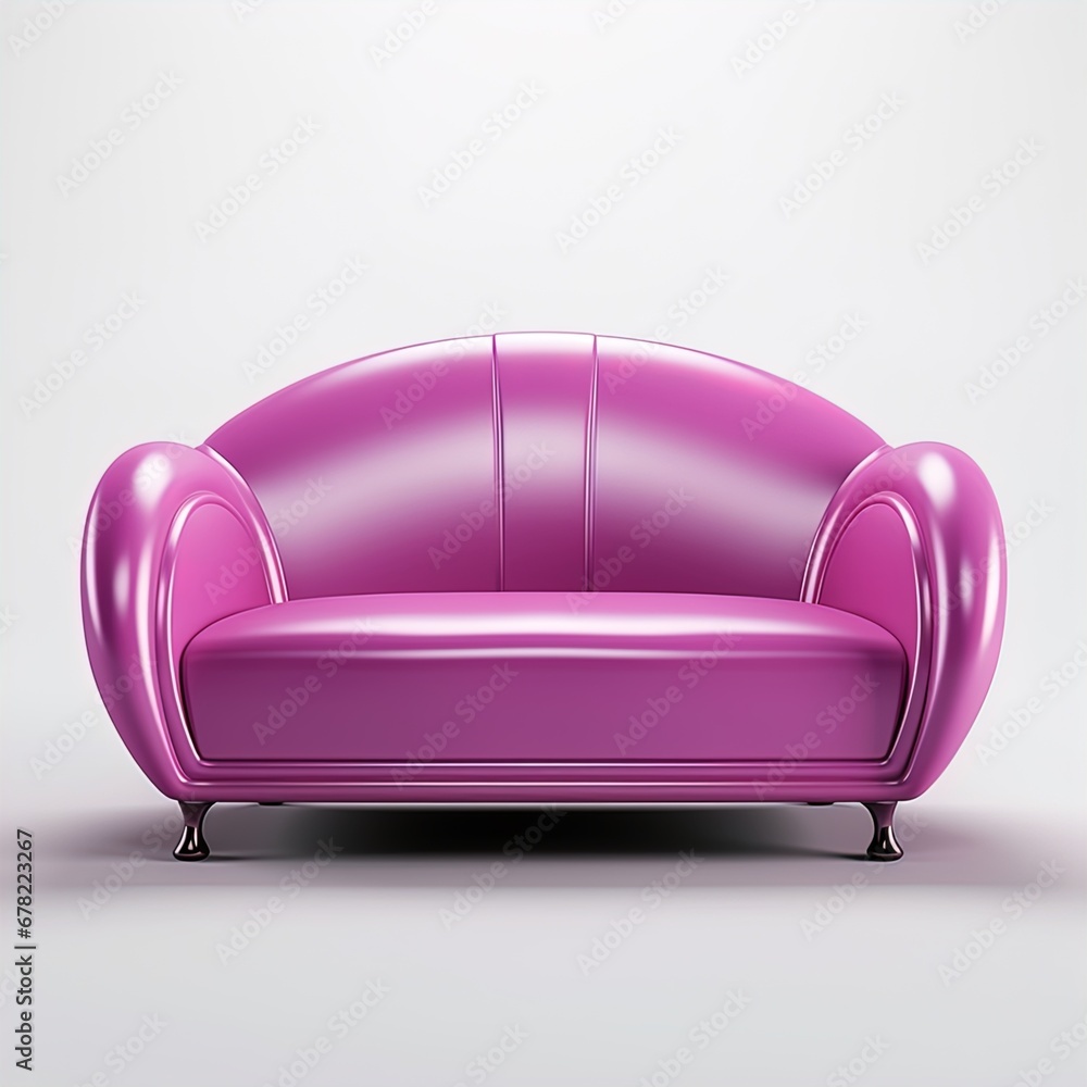 Współczesna elegancka różowa sofa - obrazy, fototapety, plakaty 