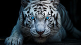 A close up of a white tiger