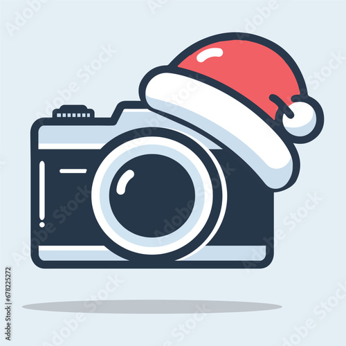  camera on hat christmas vector