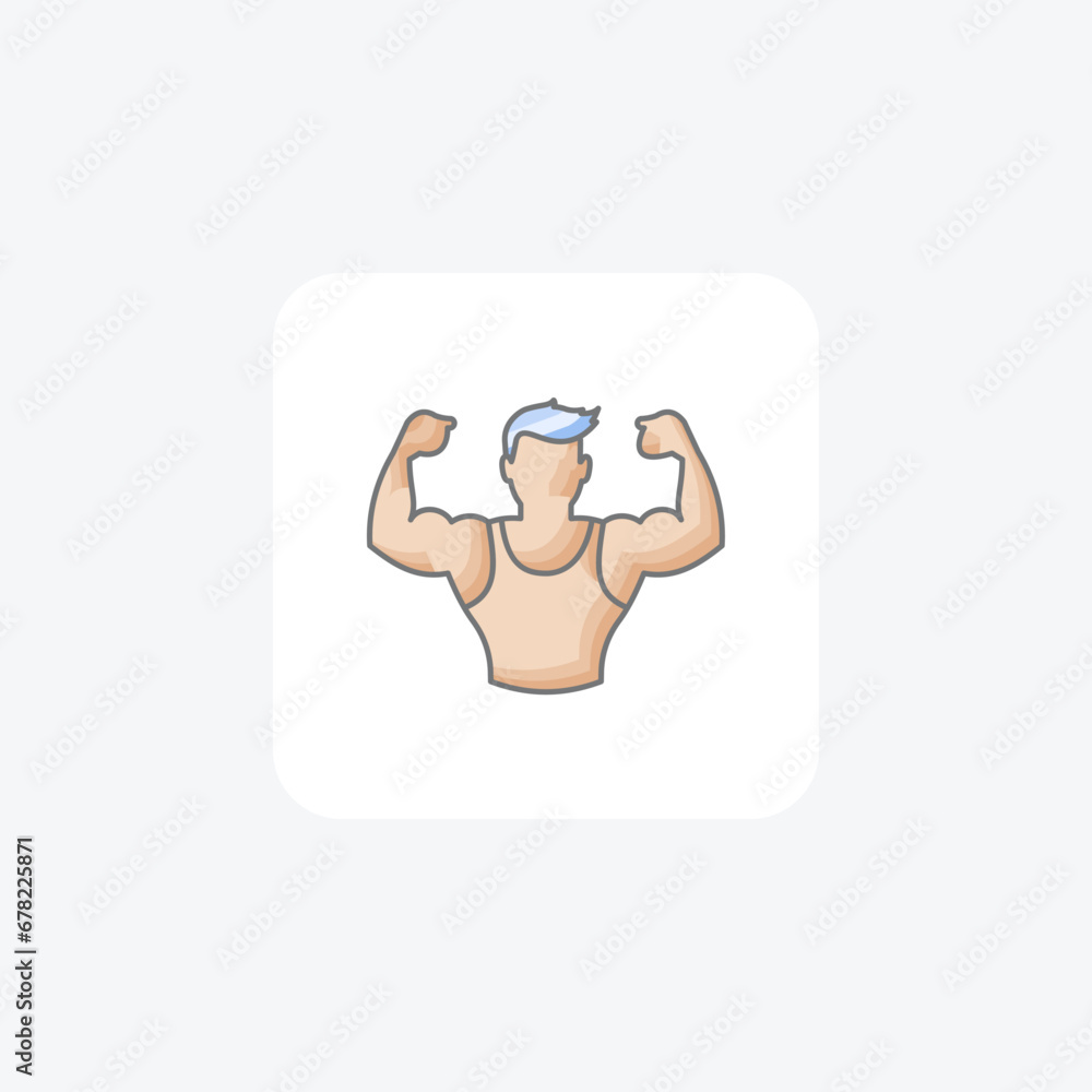  muscle building,  icon  isolated on white background vector illustration Pixel perfect


