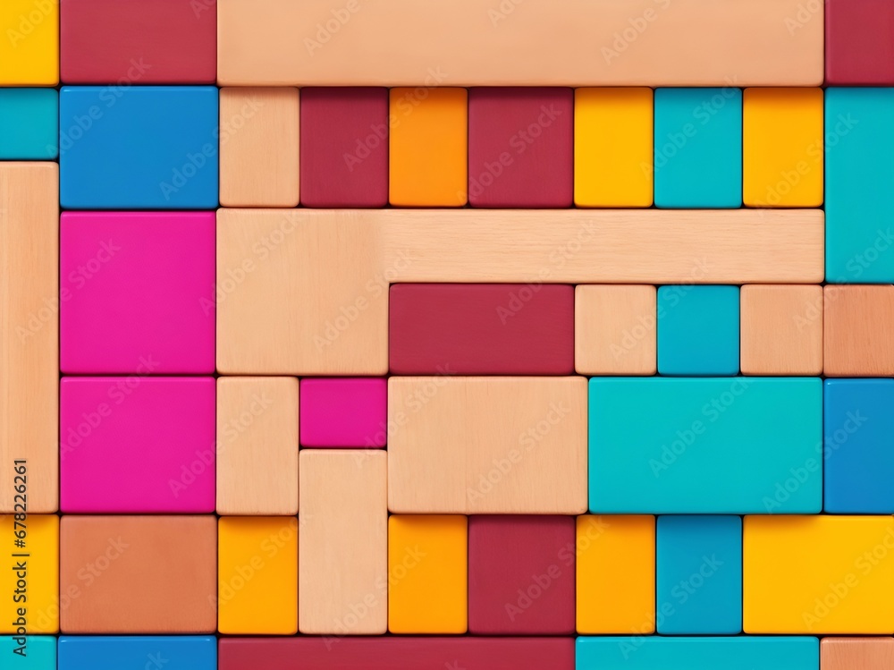 Colorful blocks aligned. Abstract background. AI generated illustration