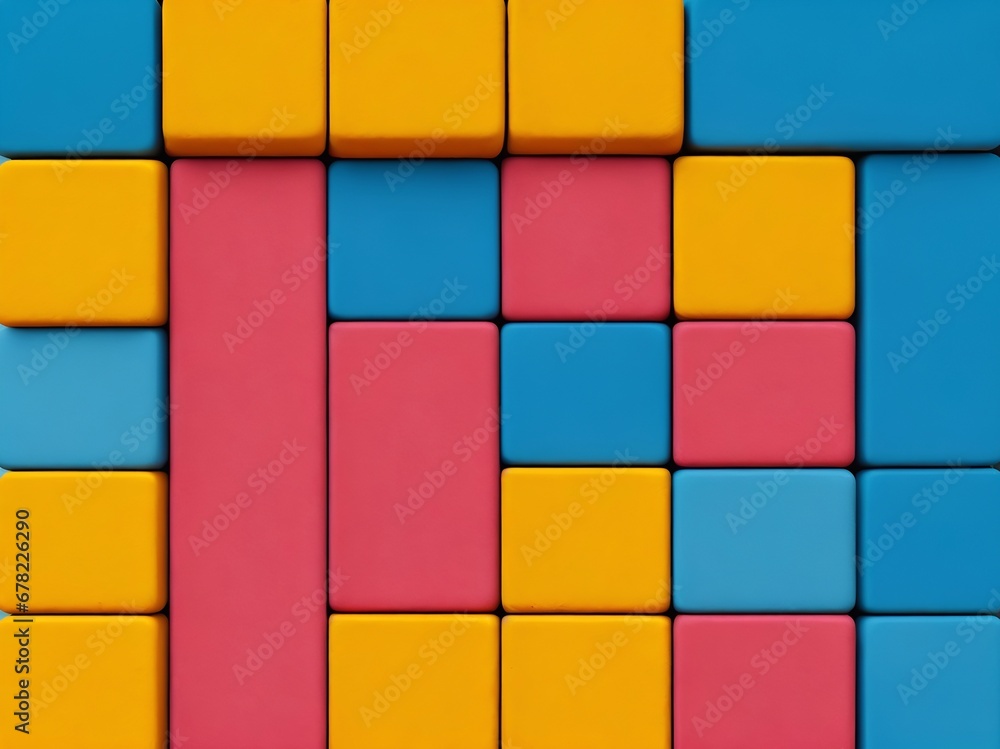 Colorful concrete blocks aligned. Abstract background. AI generated illustration Colorful concrete blocks aligned. Abstract background. AI generated illustration