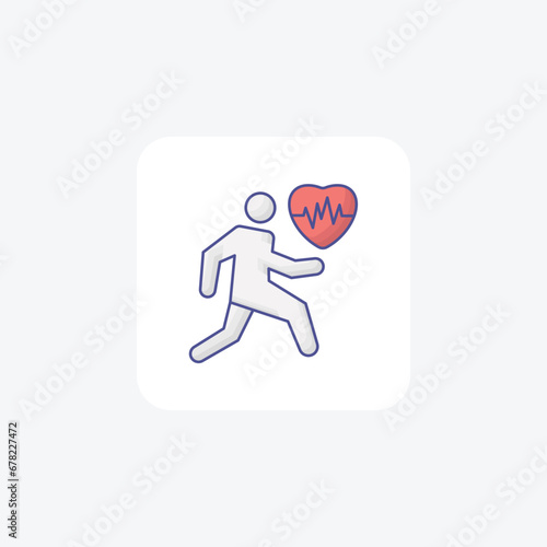   cardio, aerobic exercise,  icon  isolated on white background vector illustration Pixel perfect

