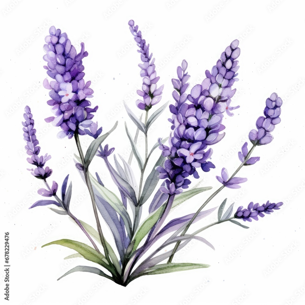 Delicate Lavender Watercolor Illustration Delicate Lavender Watercolor Illustration