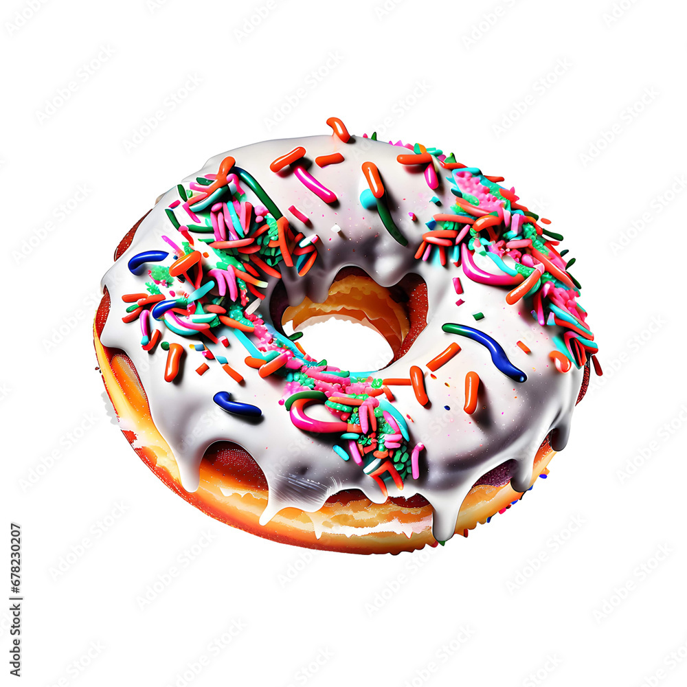 Delicious Donut with Sprinkles on a Transparent Background