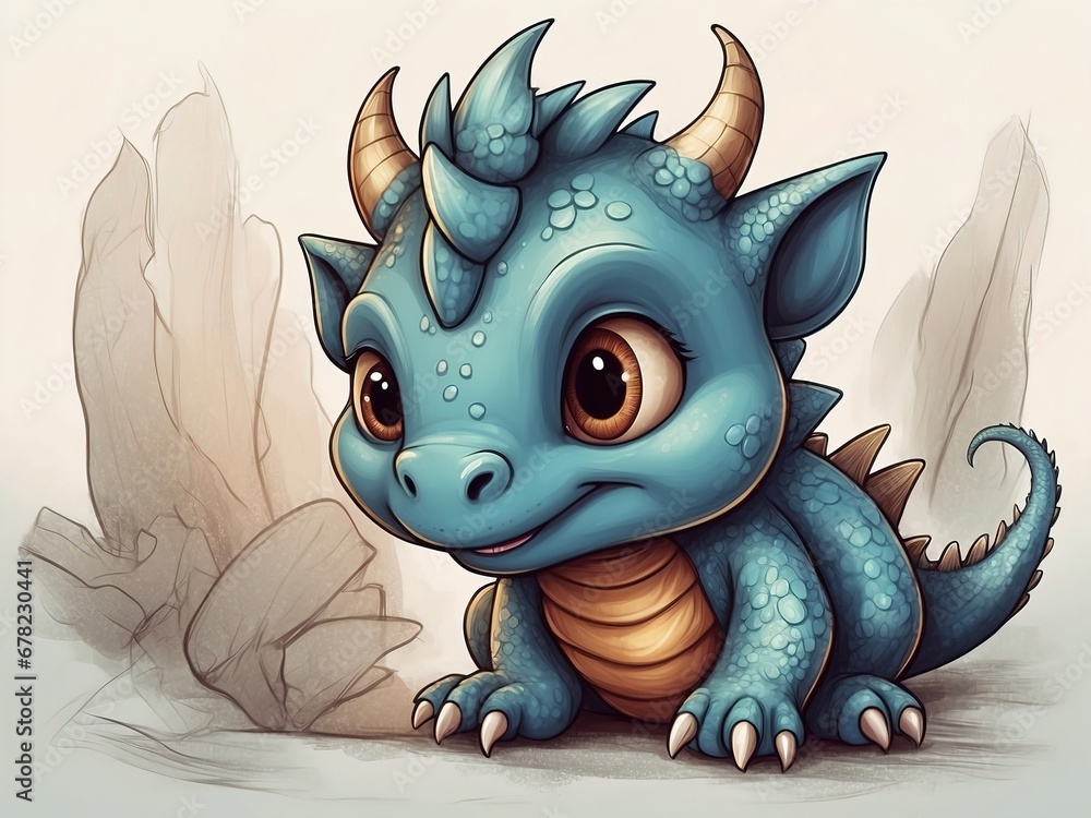 image of a watercolor dragon