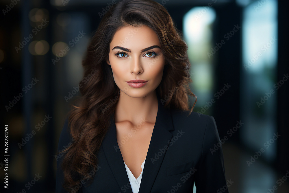 Attractive lady executive business leader manager looking at camera generative AI Attractive lady executive business leader manager looking at camera generative AI