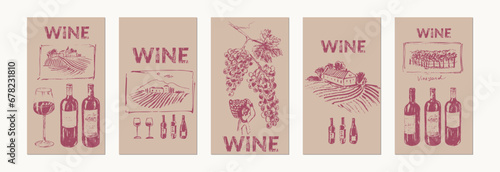 Hand drawn wine illustration