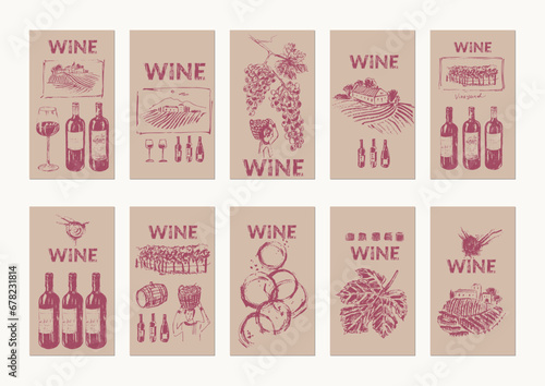 Hand drawn wine illustration