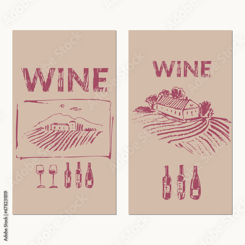 Hand drawn wine illustration
