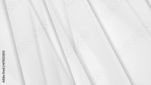 Grey and white smooth glossy stripes abstract concept background