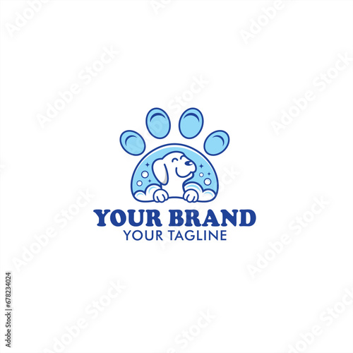 Logo for dog washing or dog grooming place