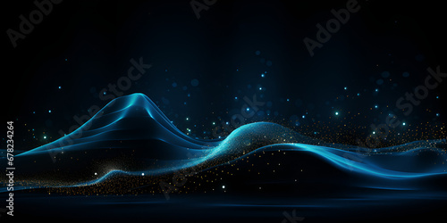 Data technology illustration. Abstract digital technology background Futuristic glowing particles in empty space