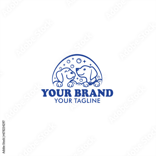 Logo for dog washing or dog grooming place