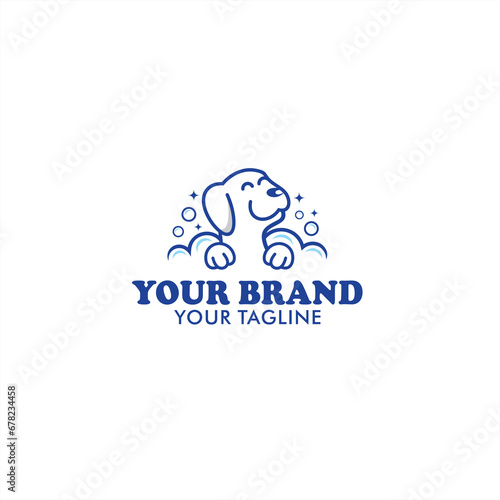 Logo for dog washing or dog grooming place