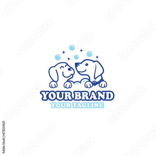 Logo for dog washing or dog grooming place