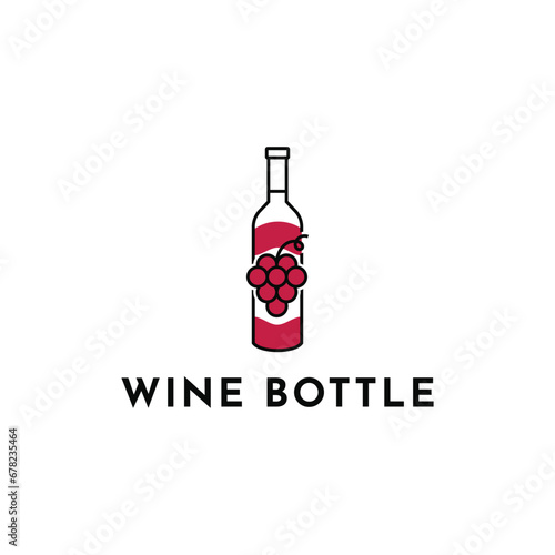 bottle and red wine logo design ideas