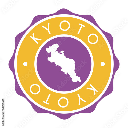 Kyoto, Japan Badge Map Vector Seal Vector Sign. National Symbol Country Stamp Design Icon Label. 