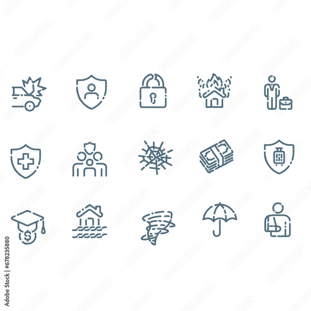 insurance health,health insurance, beneficiary, repair, coffin icons vector design