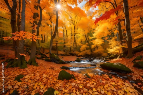 A serene forest in the heart of autumn