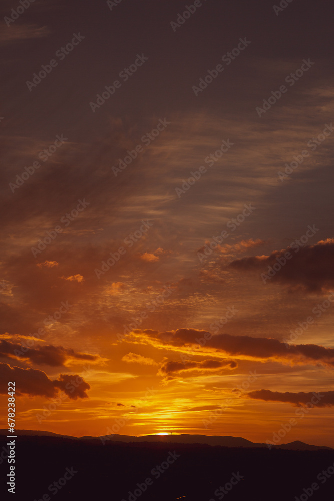 The warm and colorful illumination of the sky during sunset.
The warm and colorful illumination of the sky during sunset.