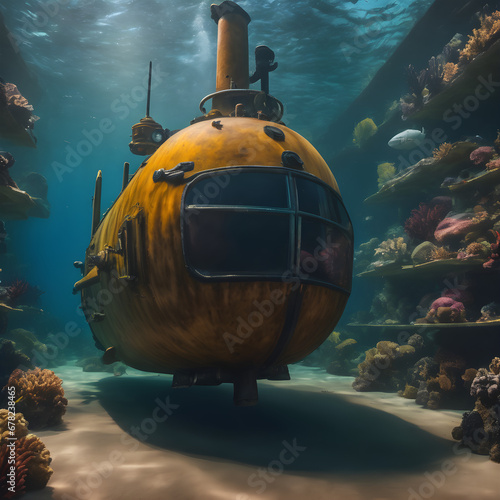 Beautiful submarine under the sea