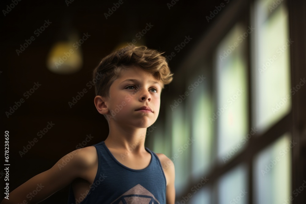 serious kid male practicing ballet in a studio serious kid male practicing ballet in a studio