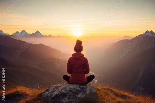 Mountain meditation: Dawn serenity unfolds.
