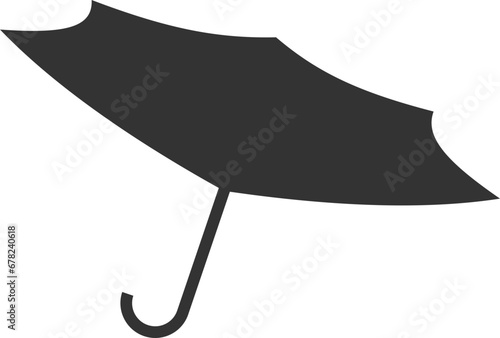 Umbrella icon vector. Rain protection. Concept for insurance company. Black and white silhouette flat design