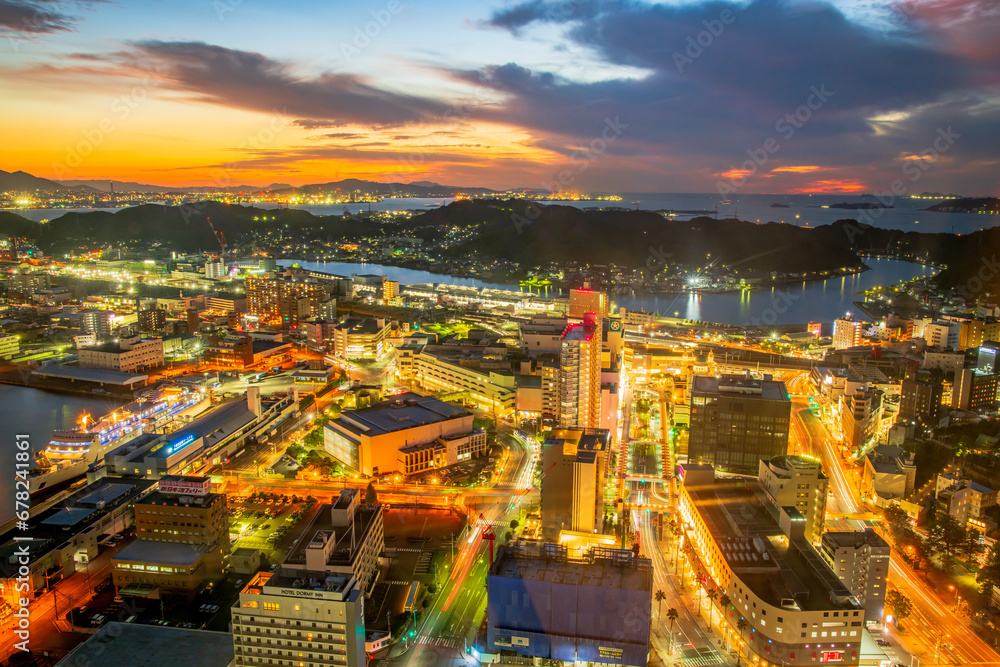 Obraz premium 山口県 下関市 海峡ゆめタワーからの夜景