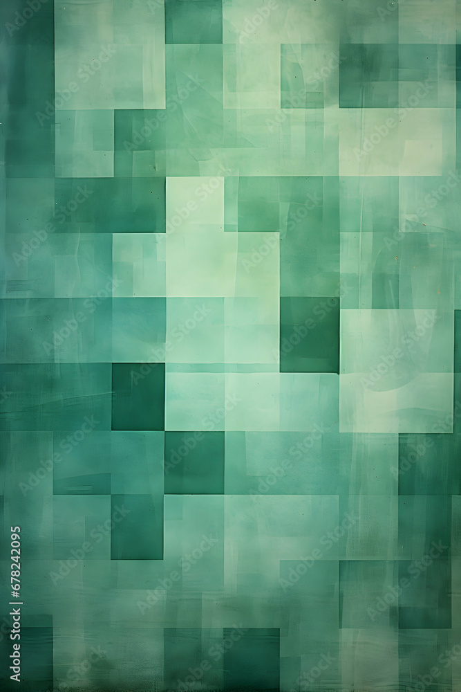 Abstract green background, squares in striped pattern and blocks in diagonal lines, distressed faded vintage green texture, classy blue job report background or brochure. Generative ai. Abstract green background, squares in striped pattern and blocks in diagonal lines, distressed faded vintage green texture, classy blue job report background or brochure. Generative ai.