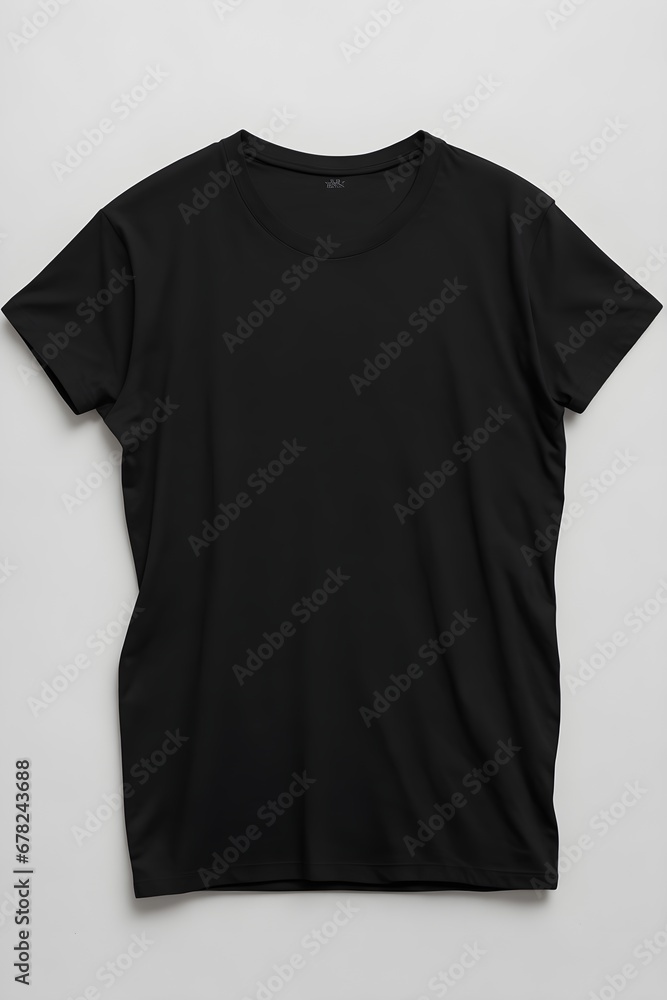 Black T-Shirt Mockup. Blank Black Tee for Mockup in a Horizontal Position. Design Template for Black Round Neck T-Shirt. Black T-Shirt Mockup. Blank Black Tee for Mockup in a Horizontal Position. Design Template for Black Round Neck T-Shirt.