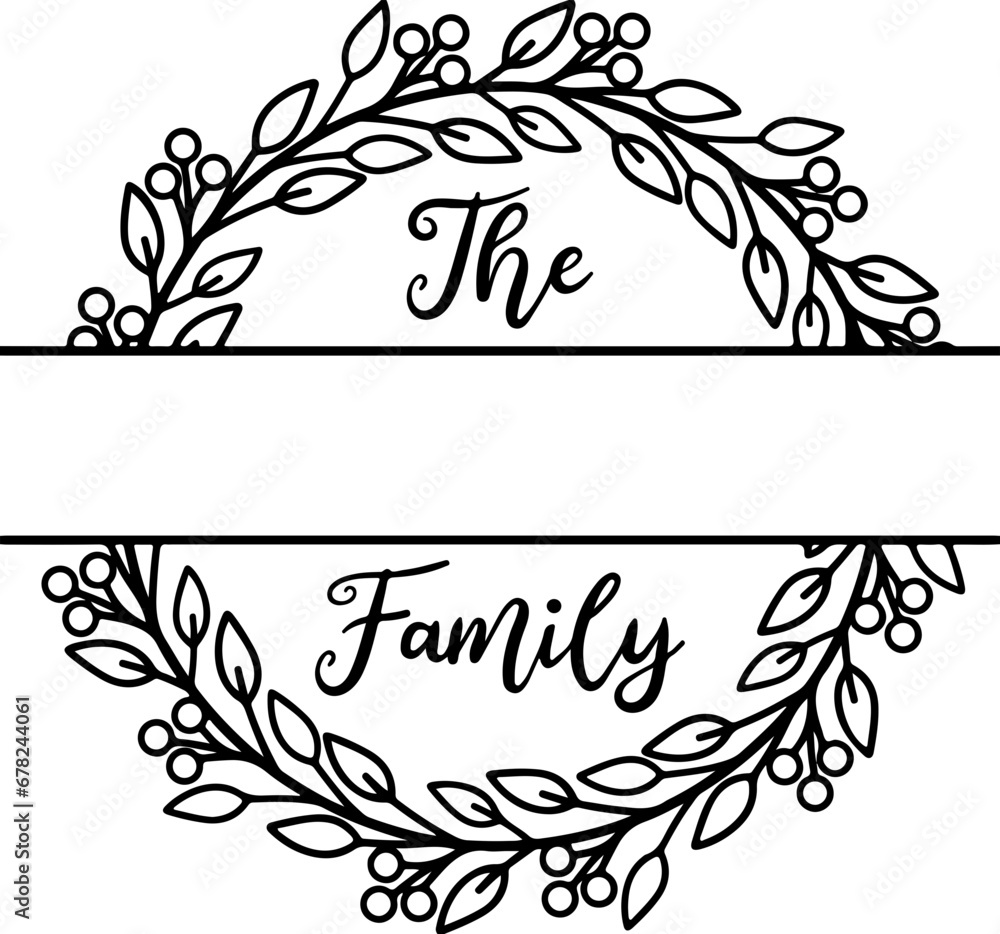Family Name Monogram SVG, Family Name SVG, Wedding Monogram SVG, Split Monogram svg, Family Sign svg, Wedding svg