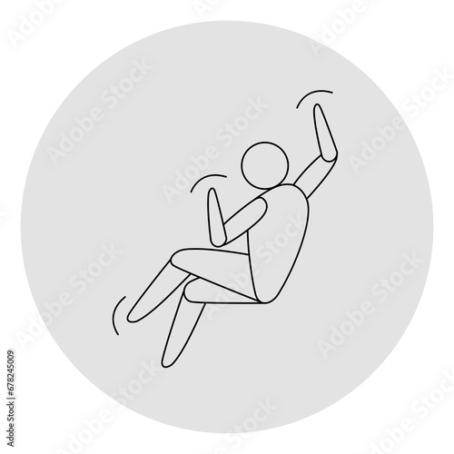 Sport climbing competition icon. Sport sign. Line art.