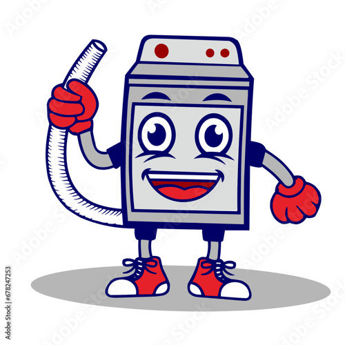 vector washing machine character with cute feet and hands photo